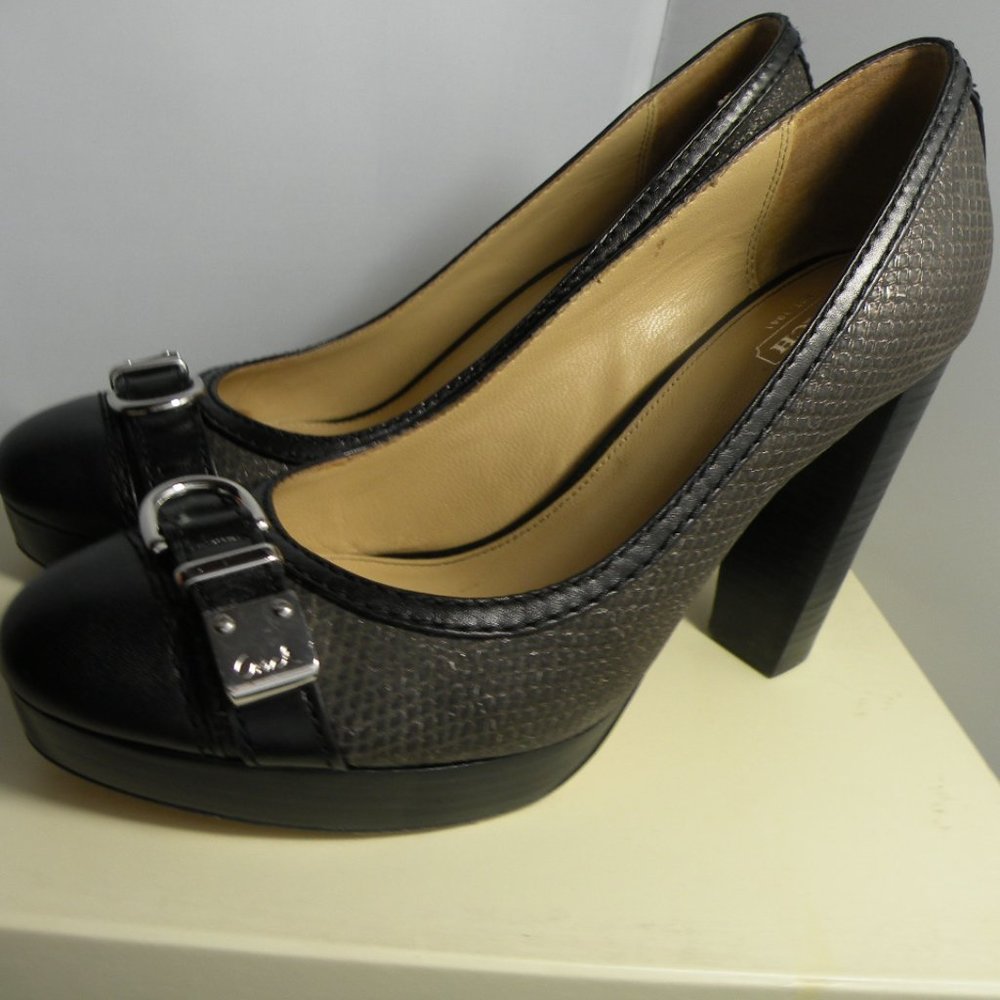 Coach Tinsley Metallic EMB Heels 9.5 Women's A3708
